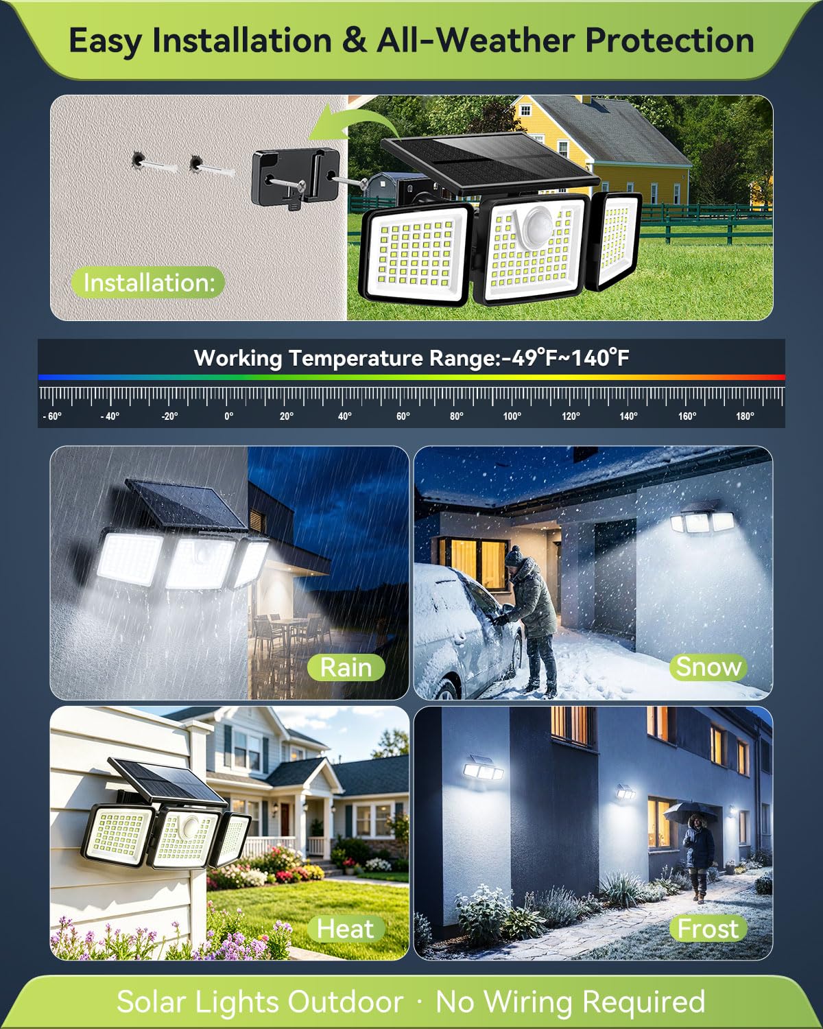 The 5 Best Motion Sensor Outdoor Lights of 2026 3 daphino 2500LM Solar Lights Outdoor with Motion Sensor,3 Head 270° Wide Angle St - product photo