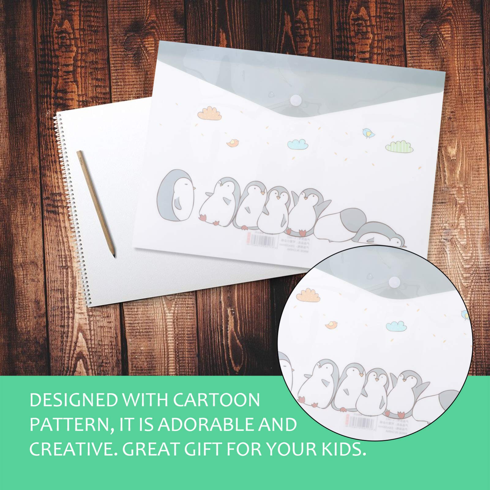 PLAFOPE 16Pcs Cartoon Document Folder File Pouch Storage Bag for Boy Girl Compact and Easy to Organize with Button Closure Adorable Design School Supplies - Image 4