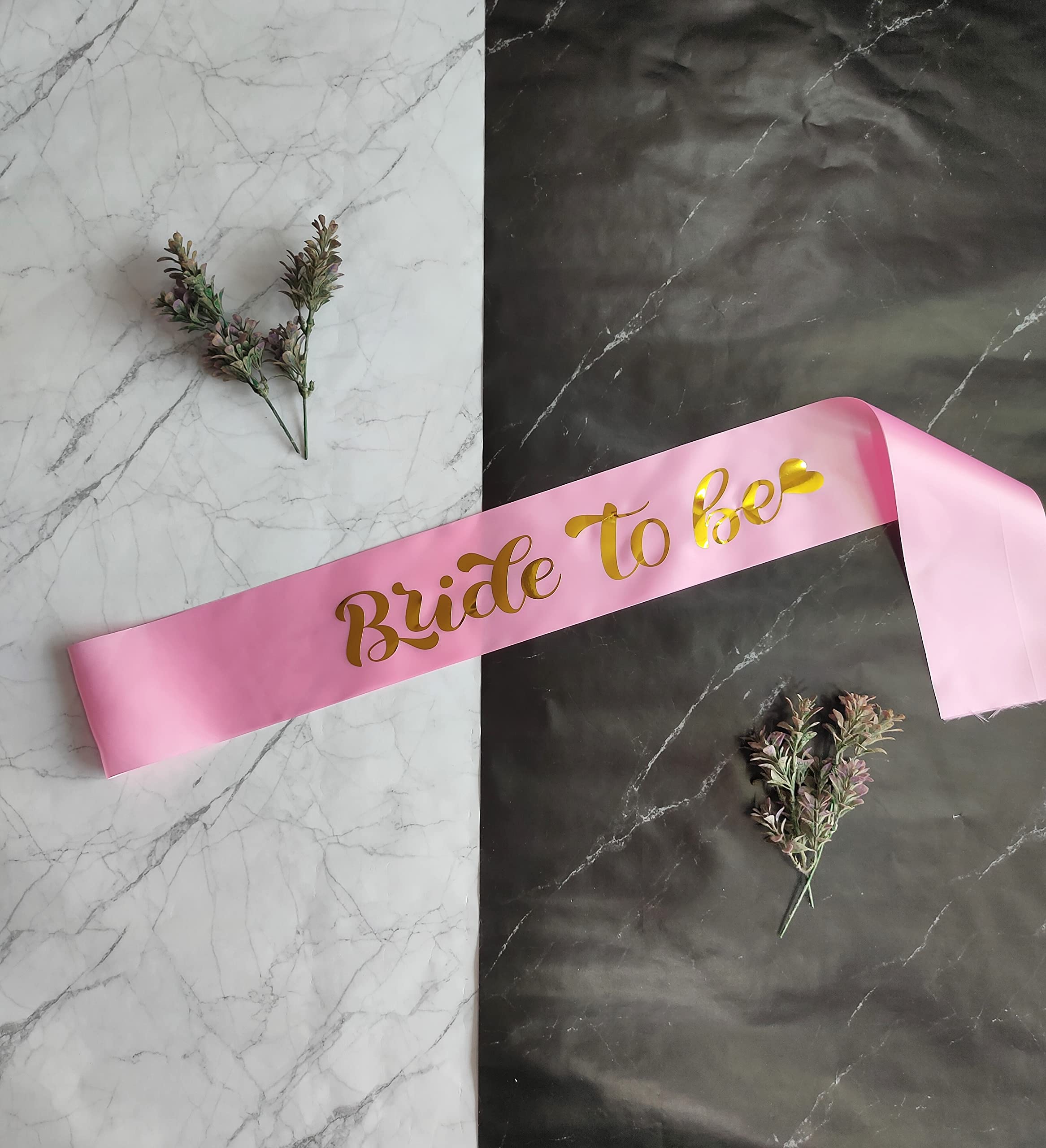 Hubops Bride to be sash & Groom to be sash with Golden Text for Party Decoration Combo Pack (Blue and Pink) 2