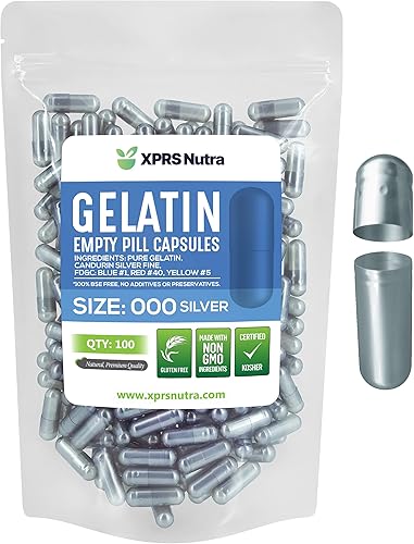 Miniatura 1 de XPRS Nutra Cápsulas vacías de tamaño 000  100 cápsulas vacías de gelatina  Cápsulas vacías  Relleno de cápsulas de suplemento DIY  Cápsulas de gel