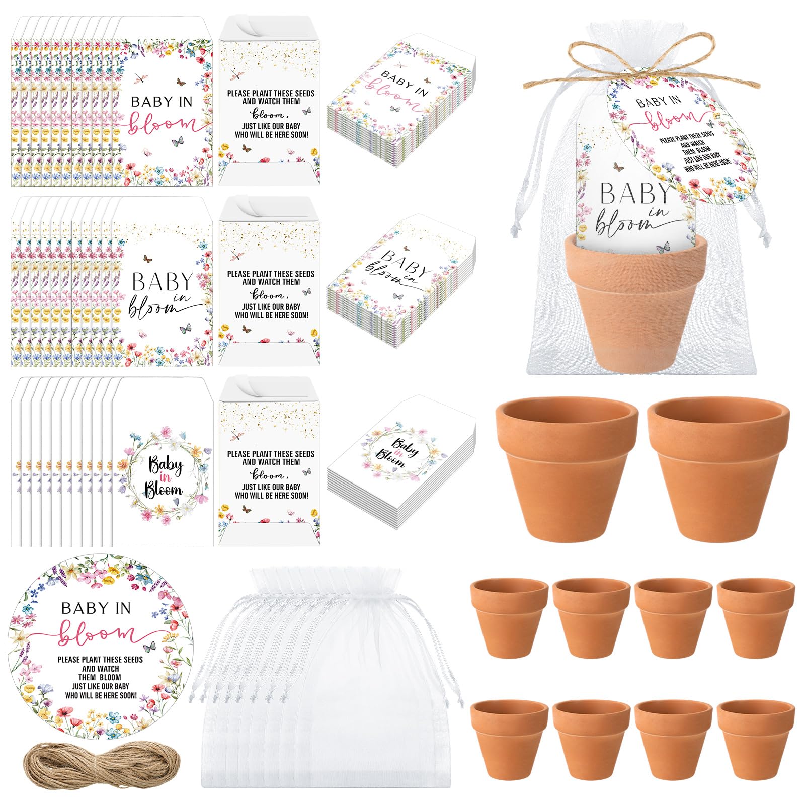 Reallnaive Baby Shower Party Favors Baby in Bloom Envelopes Seed Packets