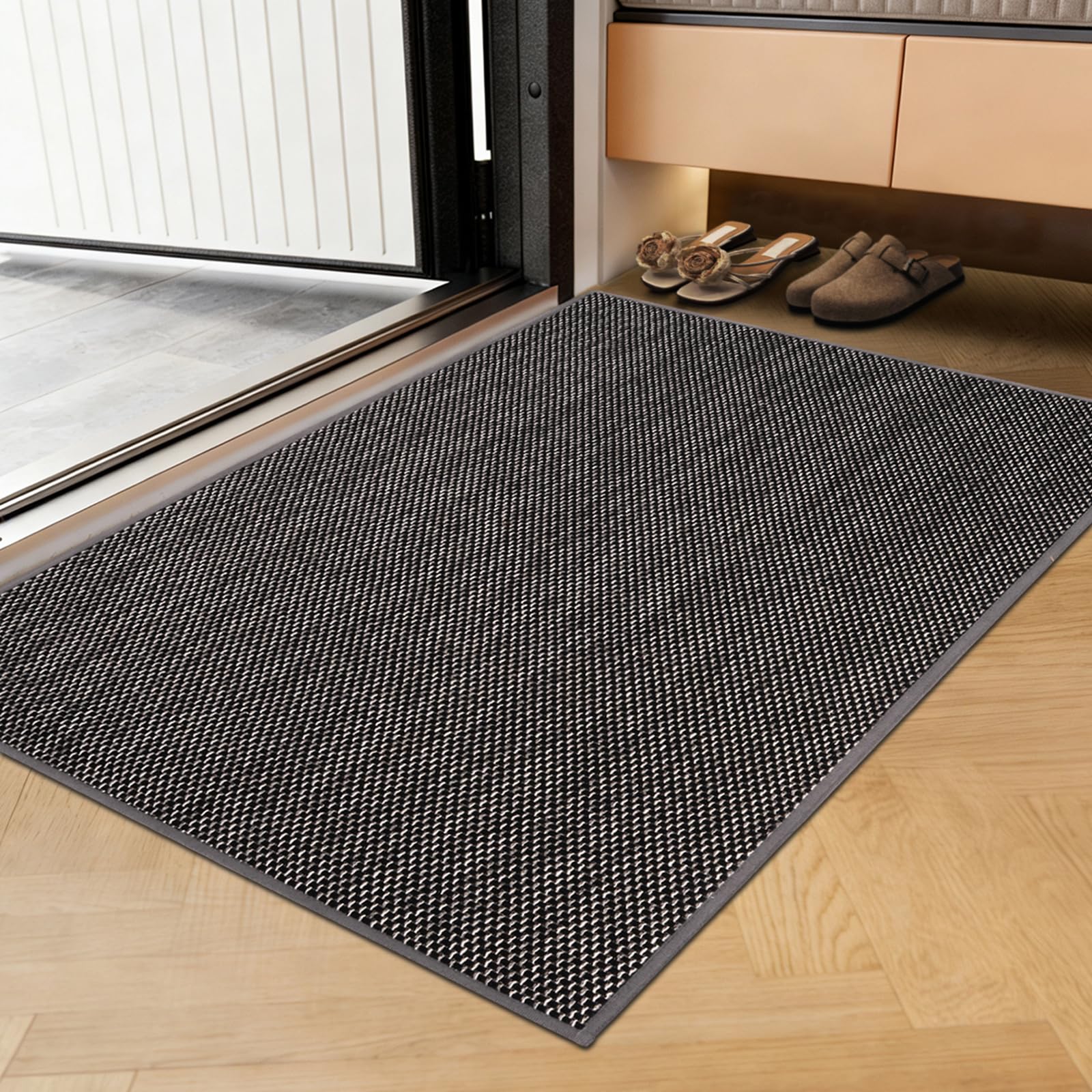 Indoor Door Mat 50x80cm, Non Slip Rubber Backing Low Profile Entrance Mat