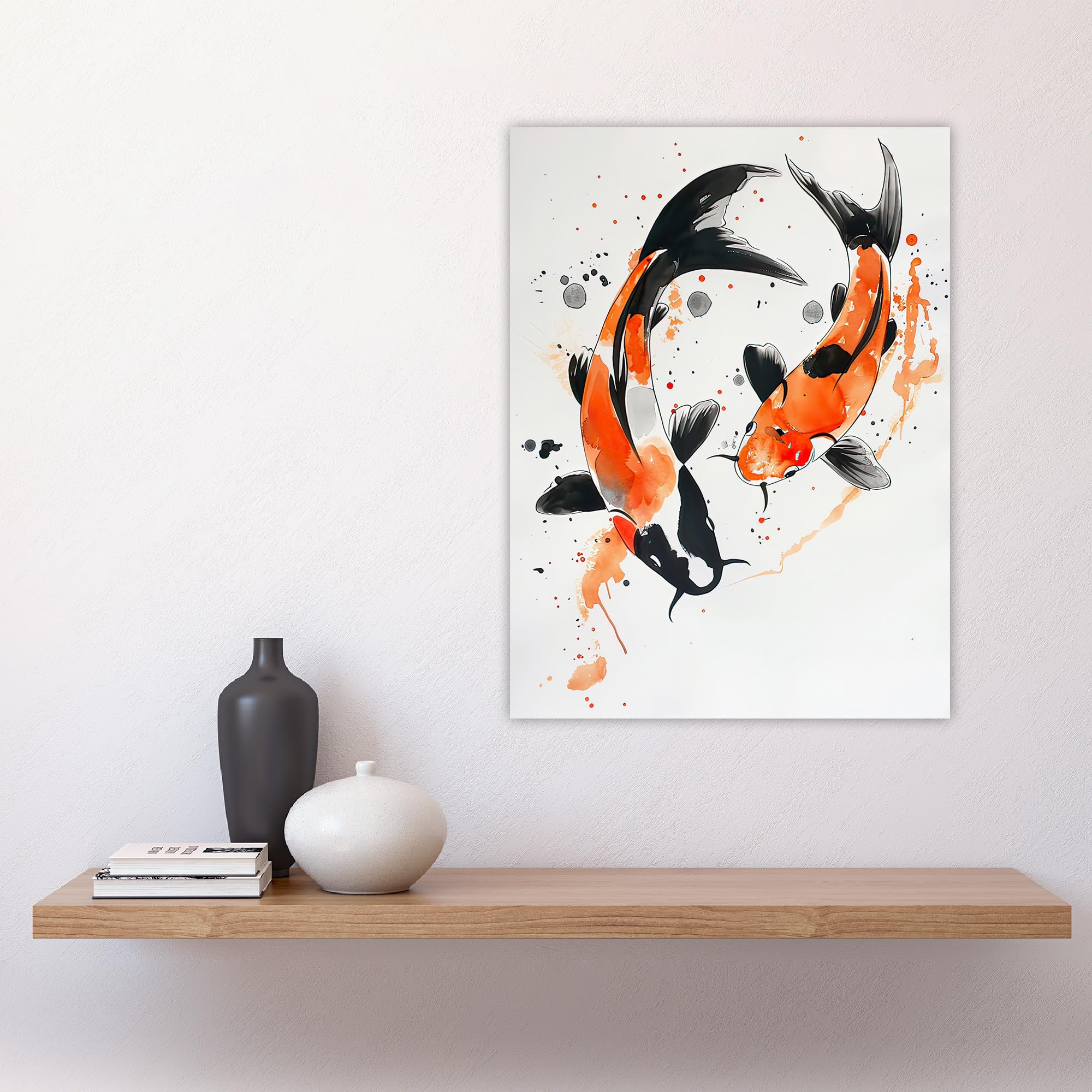 Artery8 Two Koi Carp Japanese Fish Bright Watercolour Bathroom Toilet Large Wall Art Poster Print Thick Paper 18X24 Inch - Image 4