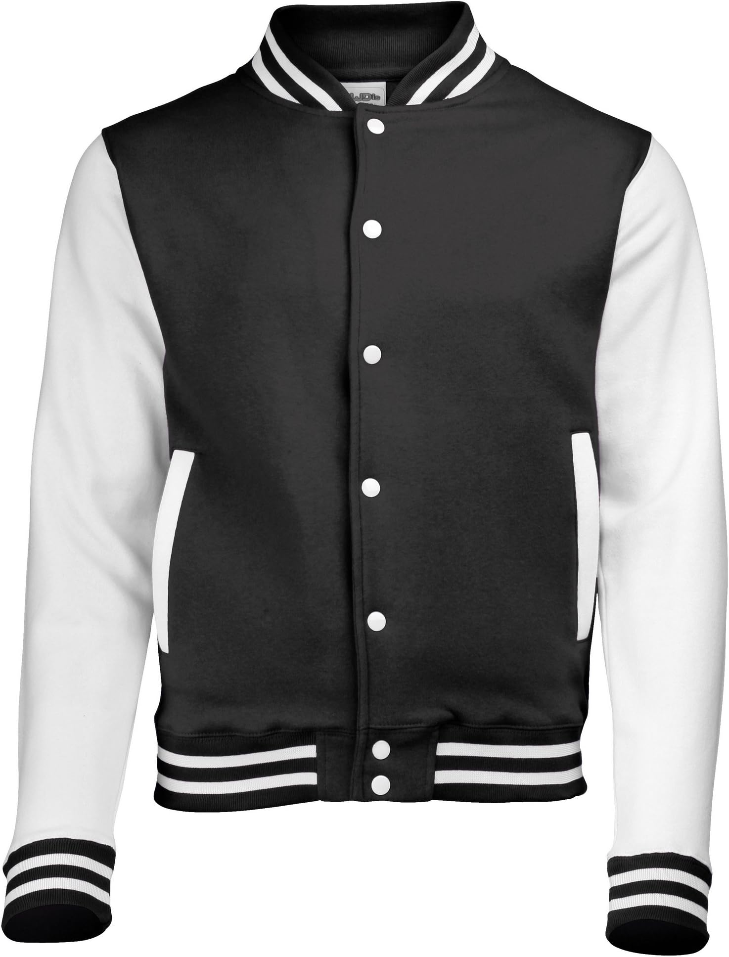 Awdis Unisex Varsity Jacket (2XL) (Jet Black / White)