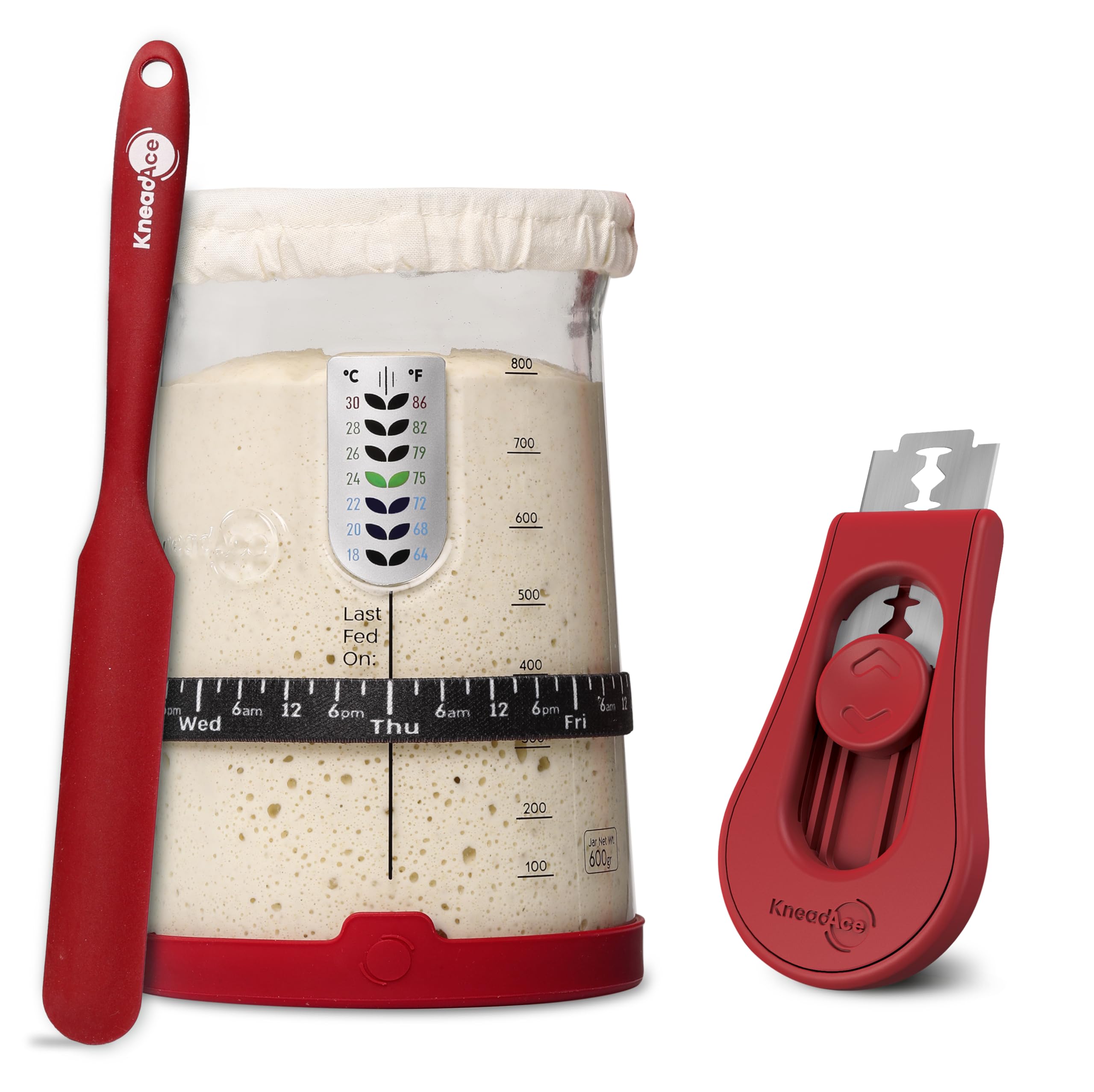 Sourdough Starter Glass Jar Kit with Bread Lame