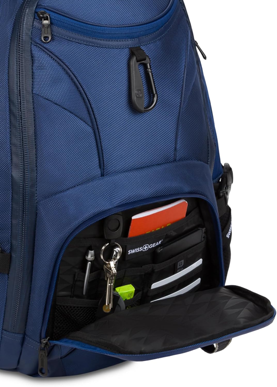 SwissGear 1900 ScanSmart 17” Laptop Backpack Navy Ballistic – Reflective Tech Backpack with ScanSmart Compartment – Multiple Organizer Pockets & RFID Scan Blocking Technology - Image 6