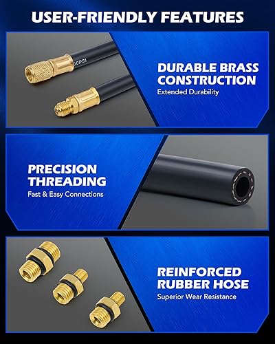 Miniatura 7 de Orion Motor Tech Fuel Pressure Test Kit, Fuel Pressure Tester with 0-140 psi Fuel Pressure Gauge Hoses Adapters, Heavy-Duty Fuel Pressure Gauge Kit