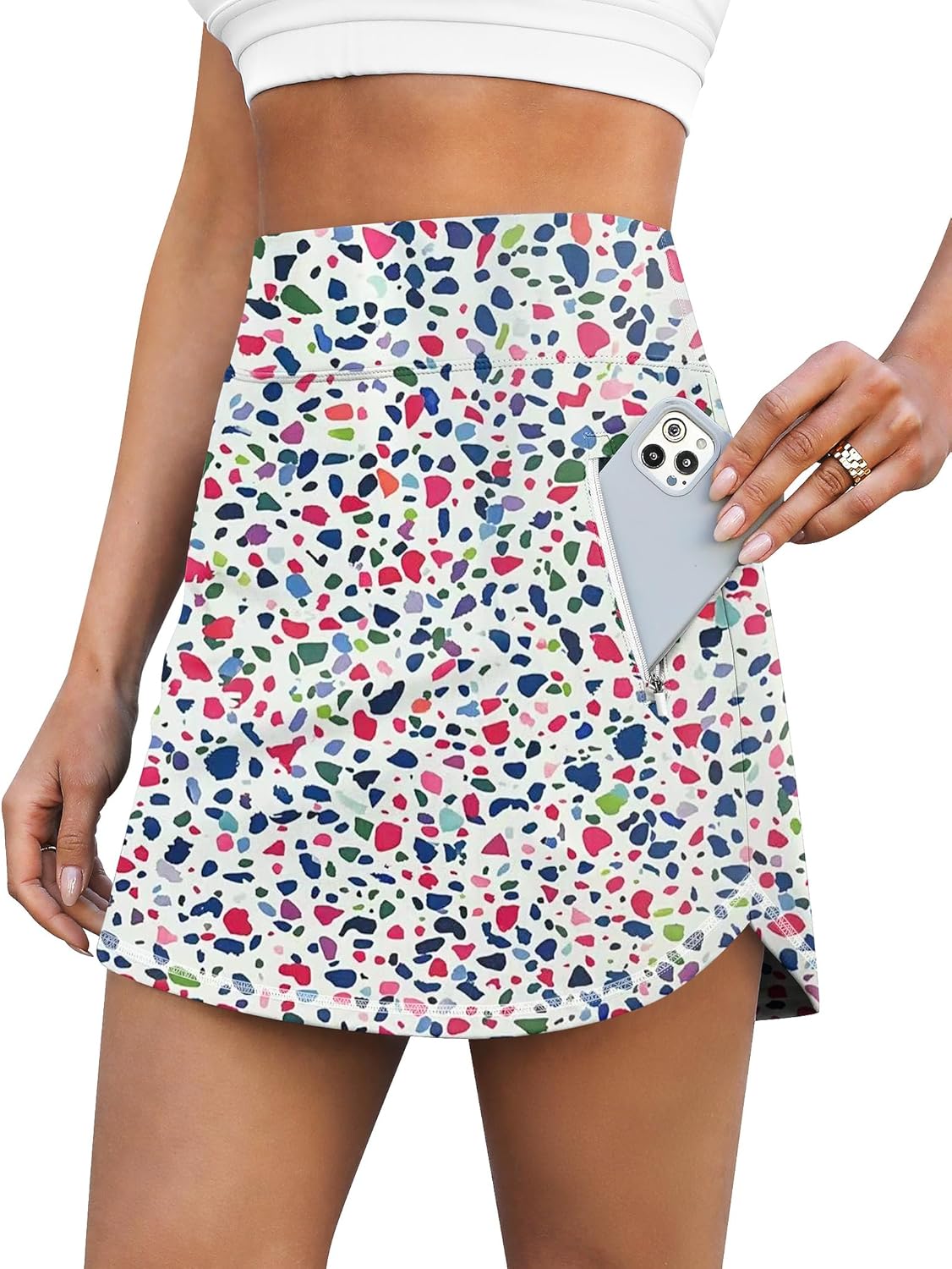 LouKeith Golf Skirts Women Tennis Skirt Zipper Pockets High