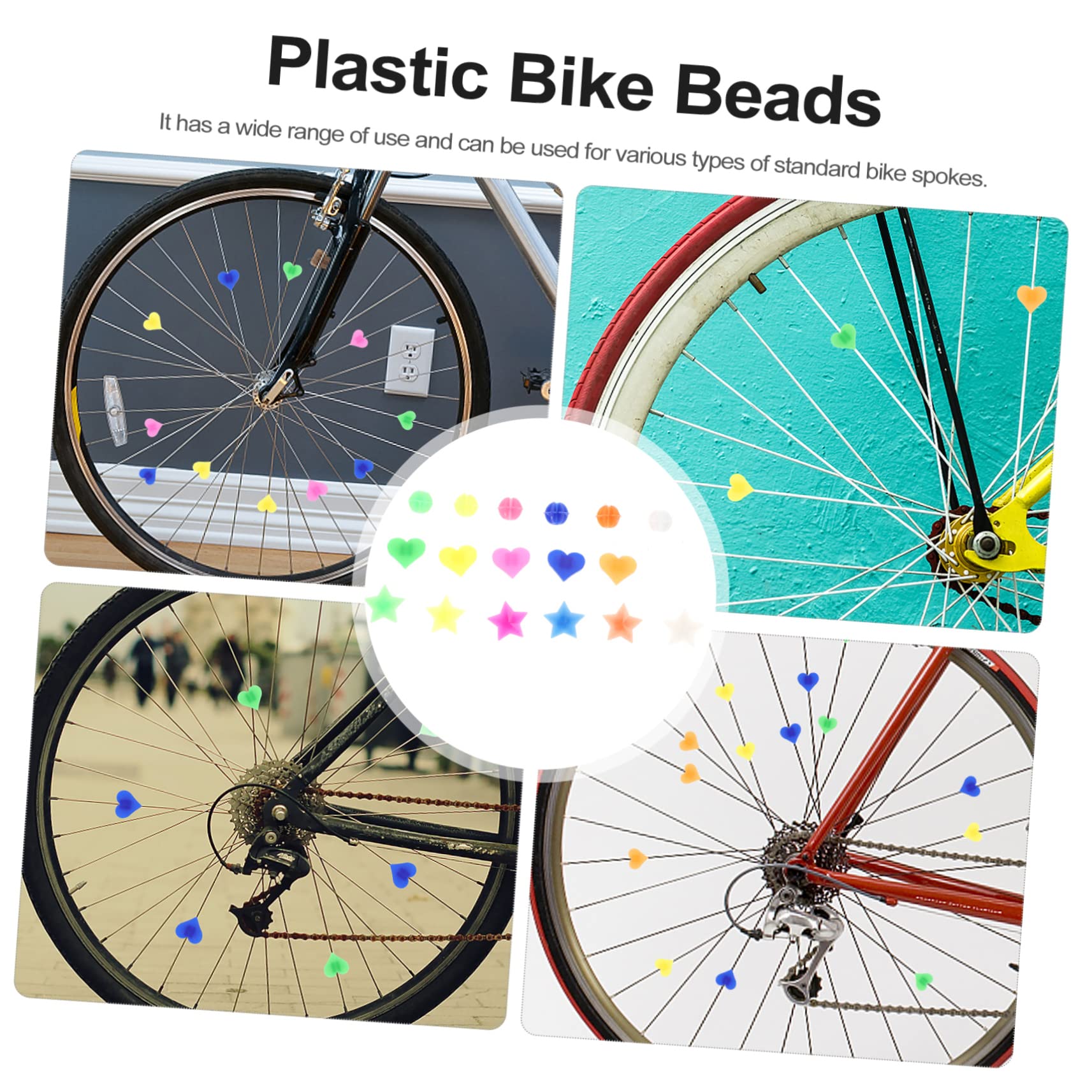 Mikikit Festival Wheel Beads 108pcs Bike Wheel Decorations Reflective Bike Spokes for Boys and Girls