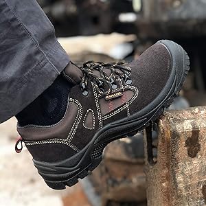 Stivali Lavoro TOUGHWEAR Neri Scarpe Da Lavoro Uomo Con Punta In - Foto 2