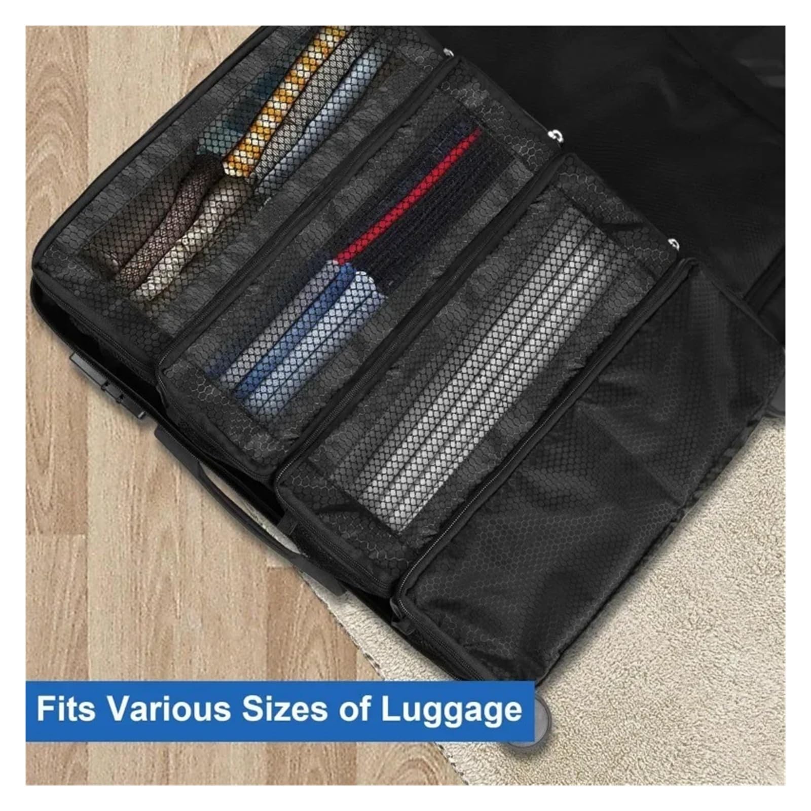 Faltbare multifunktionale Aufbewahrungstasche for Kleidung mit großer Kapazität, Aufbewahrungstasche for hängende Kleidung im Kleiderschrank, mehrschichtige Aufbewahrung(Clothingbag-Blue)