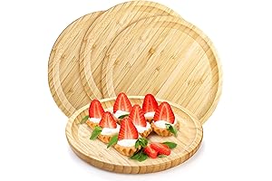 Jucoan Pack of 4 Bamboo Kids Plates