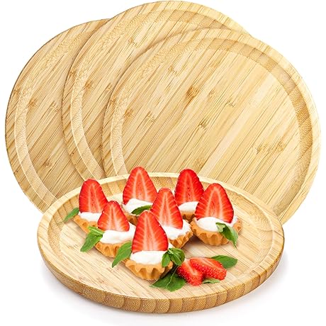 Jucoan Pack of 4 Bamboo Kids Plates