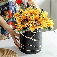 Vista 5 de 7.2 inch Large Utensil Holder for Kitchen Counter, Golden Marble Utensil Crock Spatula Holder for Countertop Cooking Tools Storage Caddy Farmhouse