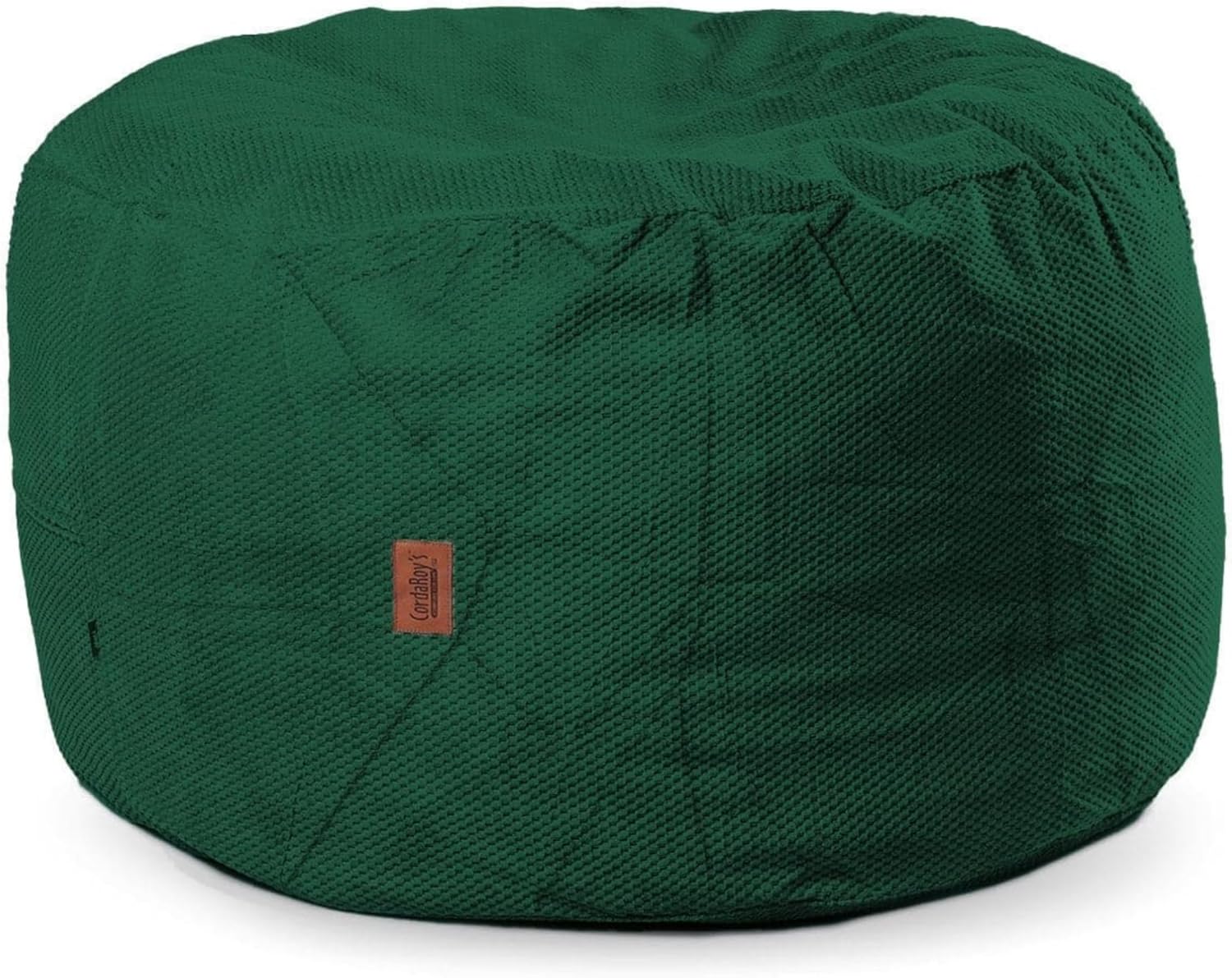 CordaRoy's Chenille Bean Bag Pouf Footstool - Washable Fabric Ottoman Cover with Durable Foam Insert - Versatile Footrest for Basement, Living Room, Office - 26" x 17" - Rainforest | Made in The USA