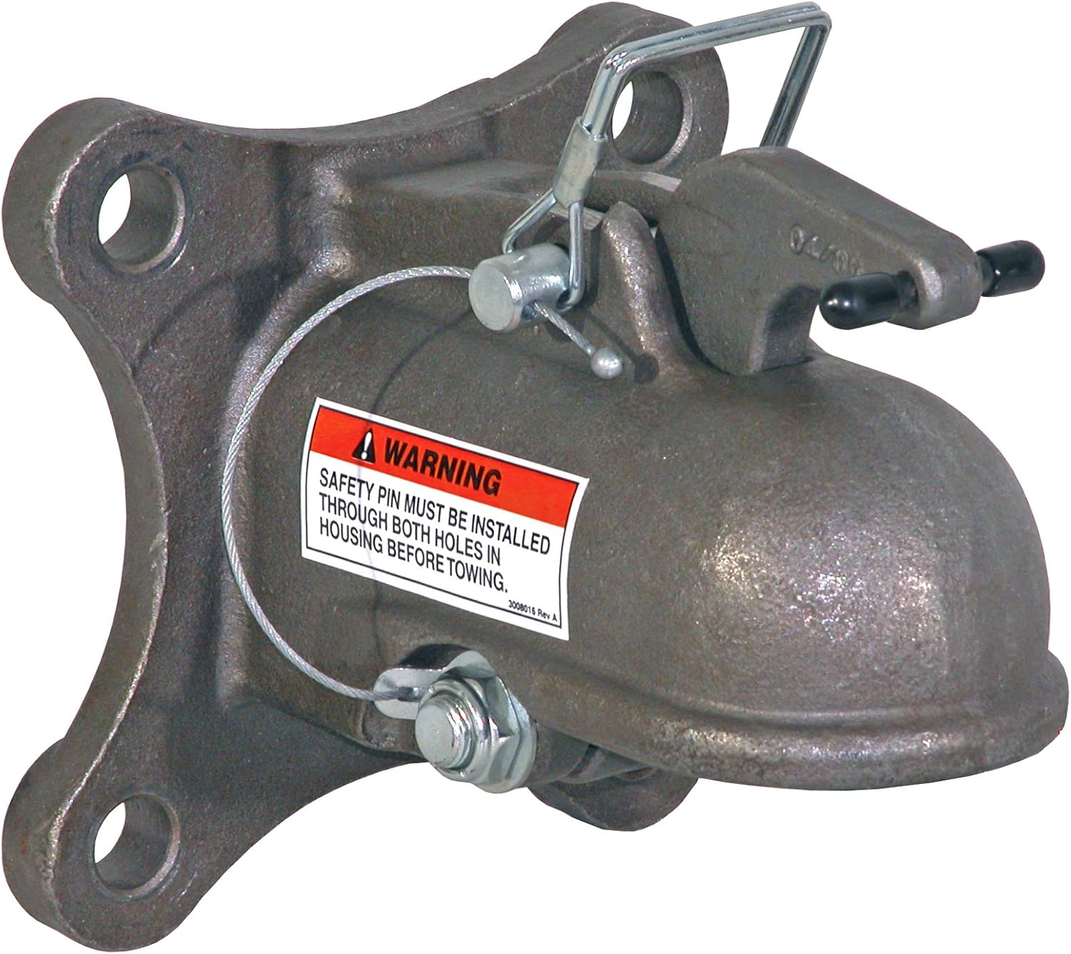 Buyers Products 0091558, 2-5/16 Inch Heavy Duty Steel Cast Trailer Coupler with 4-Hole Mounting Plate, Easy Latch, Utility/Work Truck and Trailers