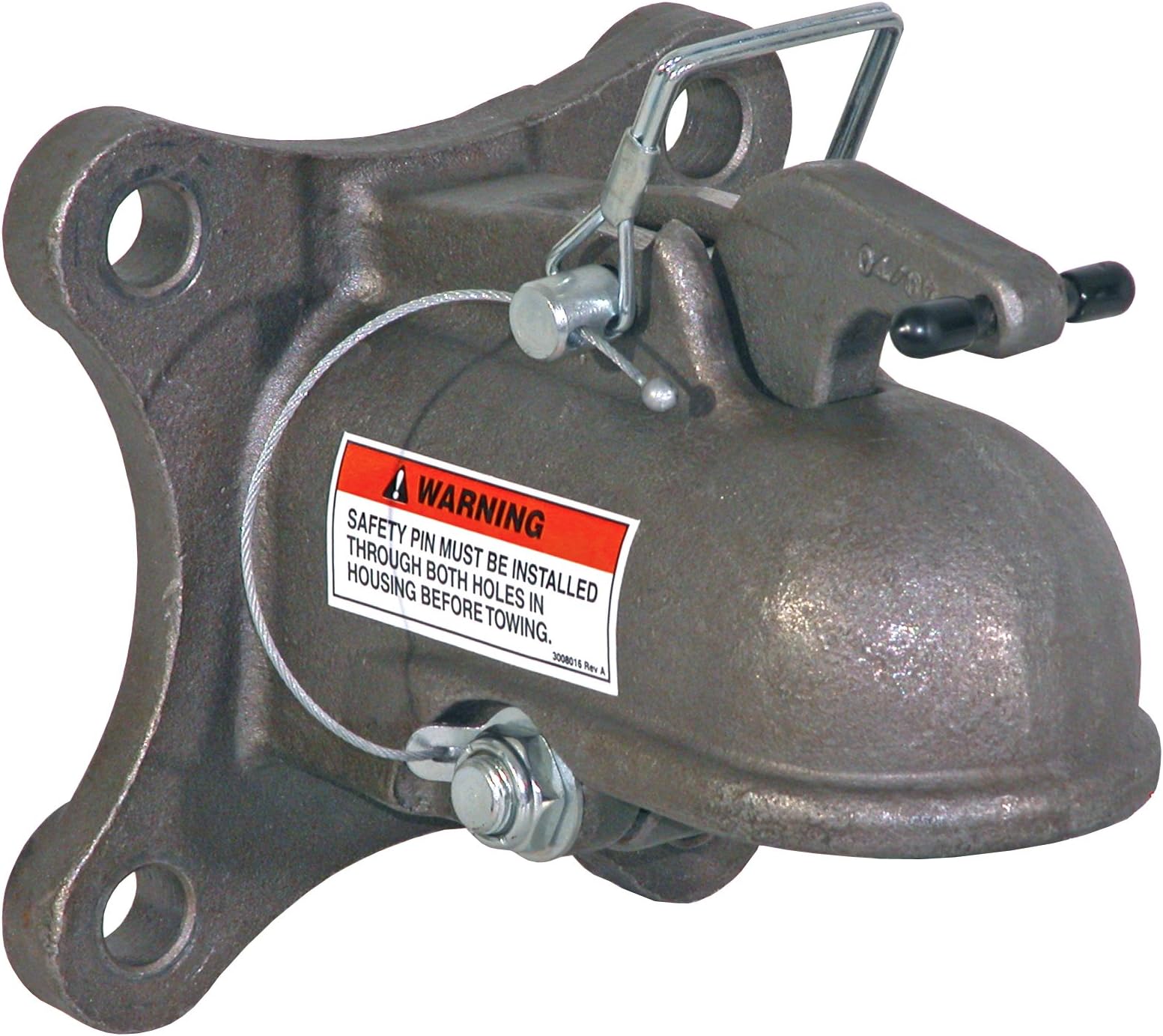 Buyers Products 0091558, 2-5/16 Inch Heavy Duty Steel Cast Trailer Coupler with 4-Hole Mounting Plate, Easy Latch, Utility/Work Truck and Trailers