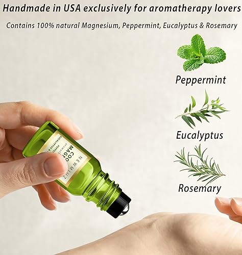 Miniatura 4 de Rollo de migraña en barra para aliviar el dolor de cabeza con magnesio, aceite esencial de eucalipto, aceite esencial de eucalipto para sinusitis,