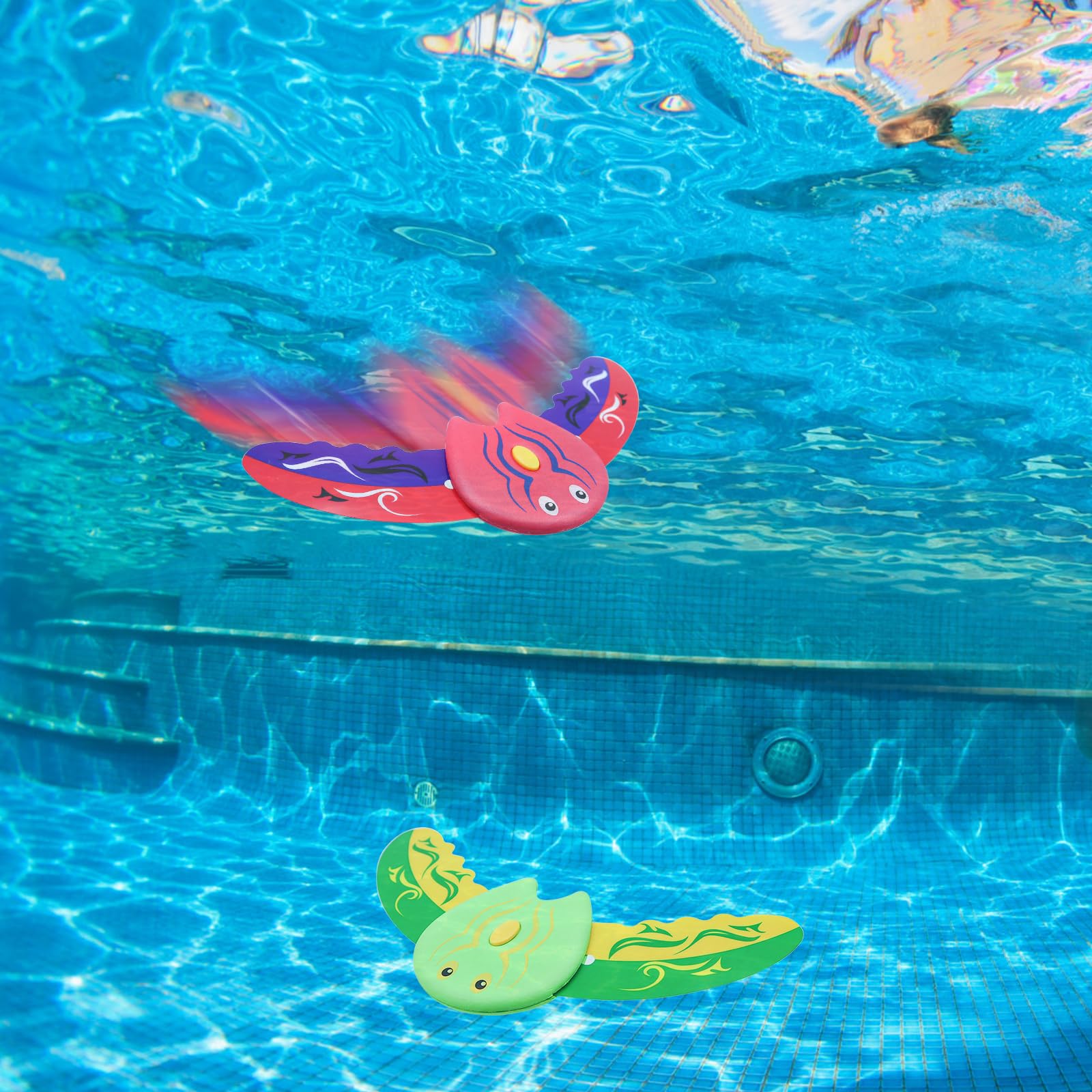 LOZTBUE 2 pièces Glider sous-Marin,Poisson Bain Qui Nage Ailes, Jouets de Plongée, Jouets de Piscine pour Piscine, Eau Extérieure, Baignoire