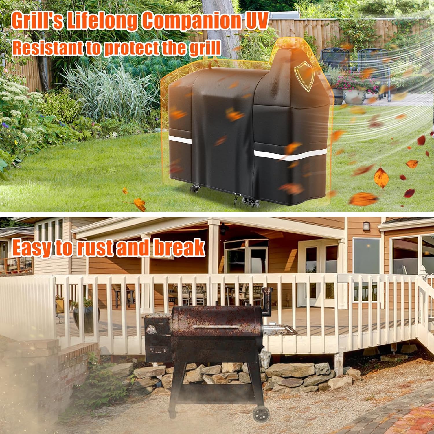 Grisun Grill Cover for Pit Boss Austin XL, Rancher XL, 1000/1100/1150 Series - 1000C, 1000D3, 1000SC, 1000SC2, 1000SQ,1000T4, 1100 Pro, 1150 Pro, 600D Anti-Fade Waterproof Pellet Grill Cover - Image 7