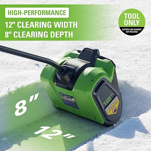 Miniatura 2 de Greenworks Pala de nieve sin escobillas de 40 V y 12 pulgadas (LED), solo herramienta