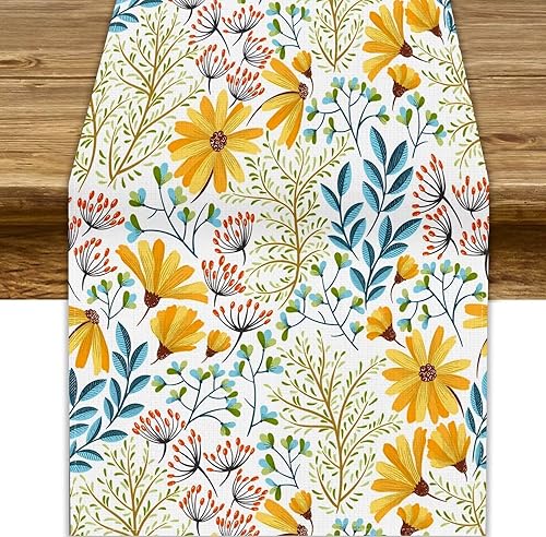 Miniatura 8 de Camino de mesa ondulado de los años 70, retro, hippie abstracto, vintage, verde, rosa, con estampado de ondas para el hogar, cocina, comedor, patio,