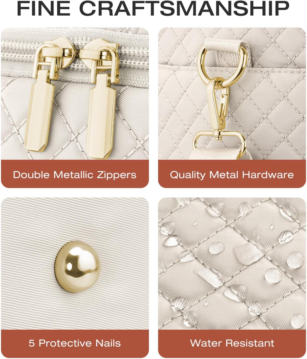 Travel Duffle Bag, Wide Open Large Weekender Bag for Women with Shoe Compartment, Carry on Overnight Bags with Toiletry Bag, Hospital Bag for Women Labor Delivery with Wet Pocket (Cream) - Image 5