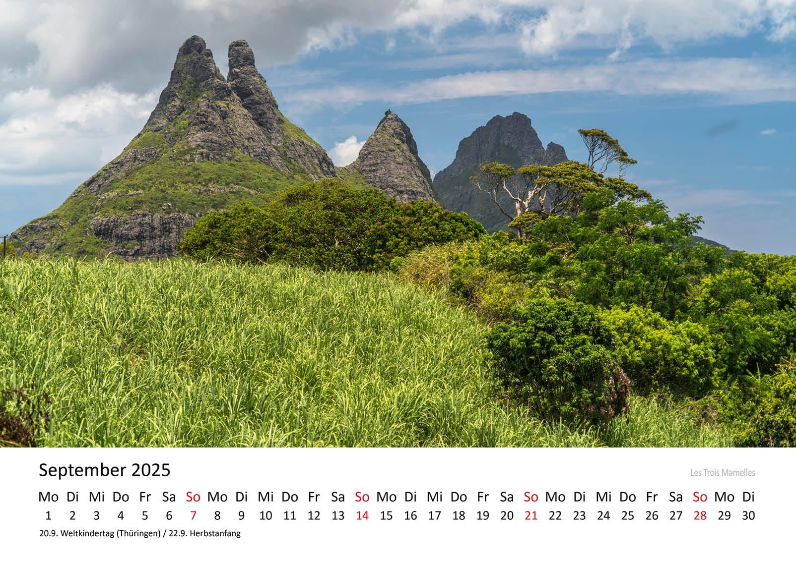Edition Seidel Premium Kalender Schönes Mauritius 2025 Format DIN A3 Wandkalender Afrika Indischer Ozean Insel Port Louis Turtle Bay Strand Lagune Riff Landschaft Peter Schickert