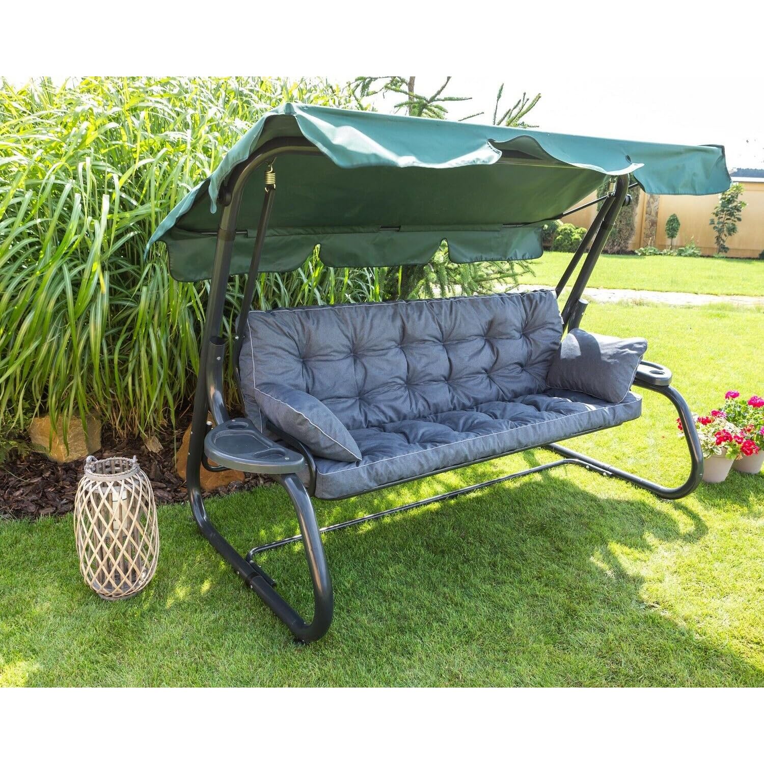 Kissen für Hollywoodschaukel und Gartenbank Gartenkissen Gartenbankauflage Bankauflage Bankkissen Garten Gartenmöbel Schaukelkissen (120 cm, Navyblau)