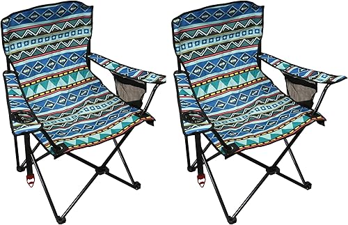 Wilcor Silla de campamento para el 4 de julio, juego de 2, silla plegable para exteriores, silla portátil de césped al aire libre para campamento.