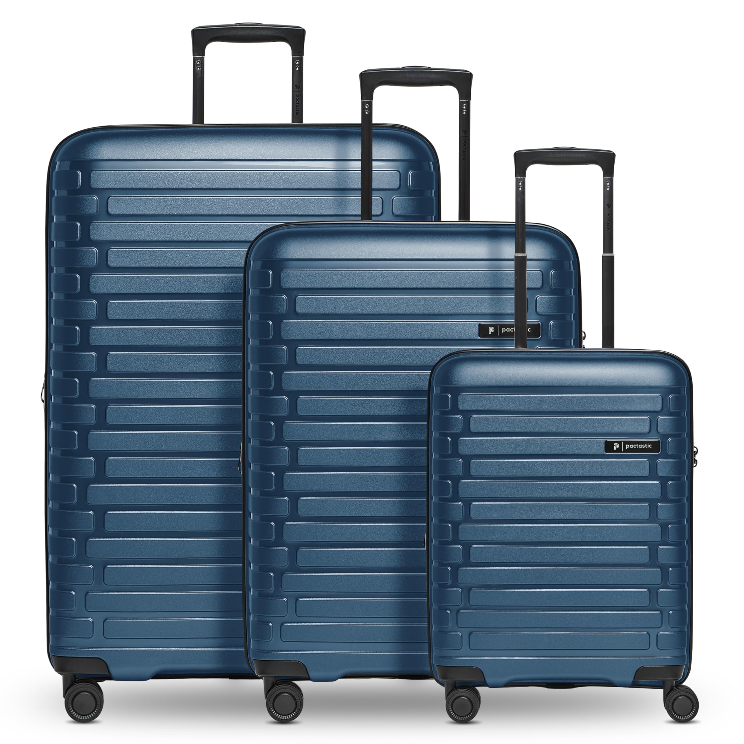 Pactastic Hartschalen Koffer-Set 3-teilig | hochwertiges Polypropylen Material | mit Dehnfalte erweiterbar um 5 cm | 4 Doppelrollen & TSA-Schloss für Damen & Herren (Collection 04)