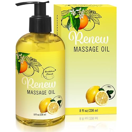 Aceite de masaje renovado con aceites esenciales de naranja limón y menta ideal para terapia de masaje o uso doméstico ideal para cuerpo completo