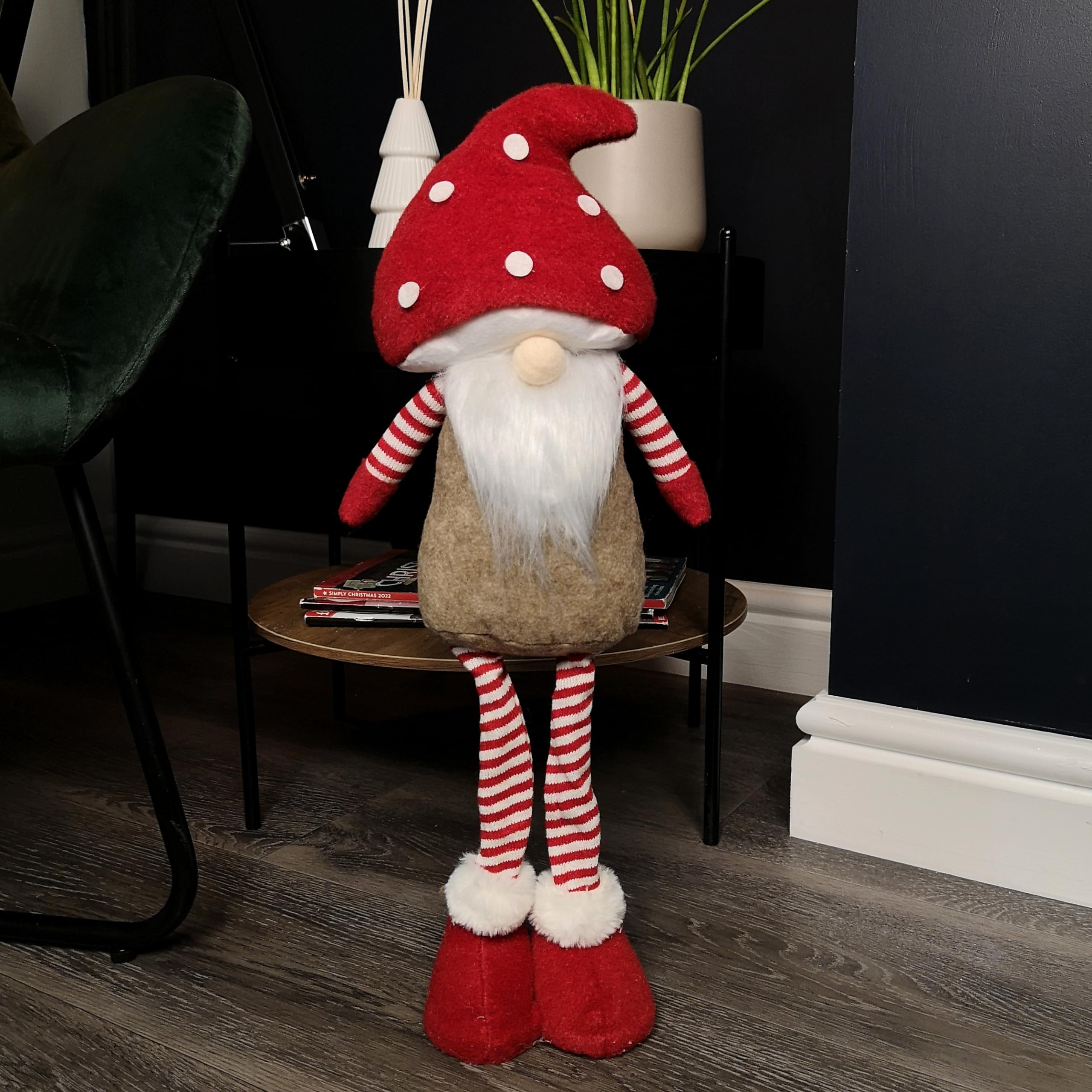 Samuel ALEXANDER 51cm Male Christmas Standing Gonk Decoration with Mushroom Hat