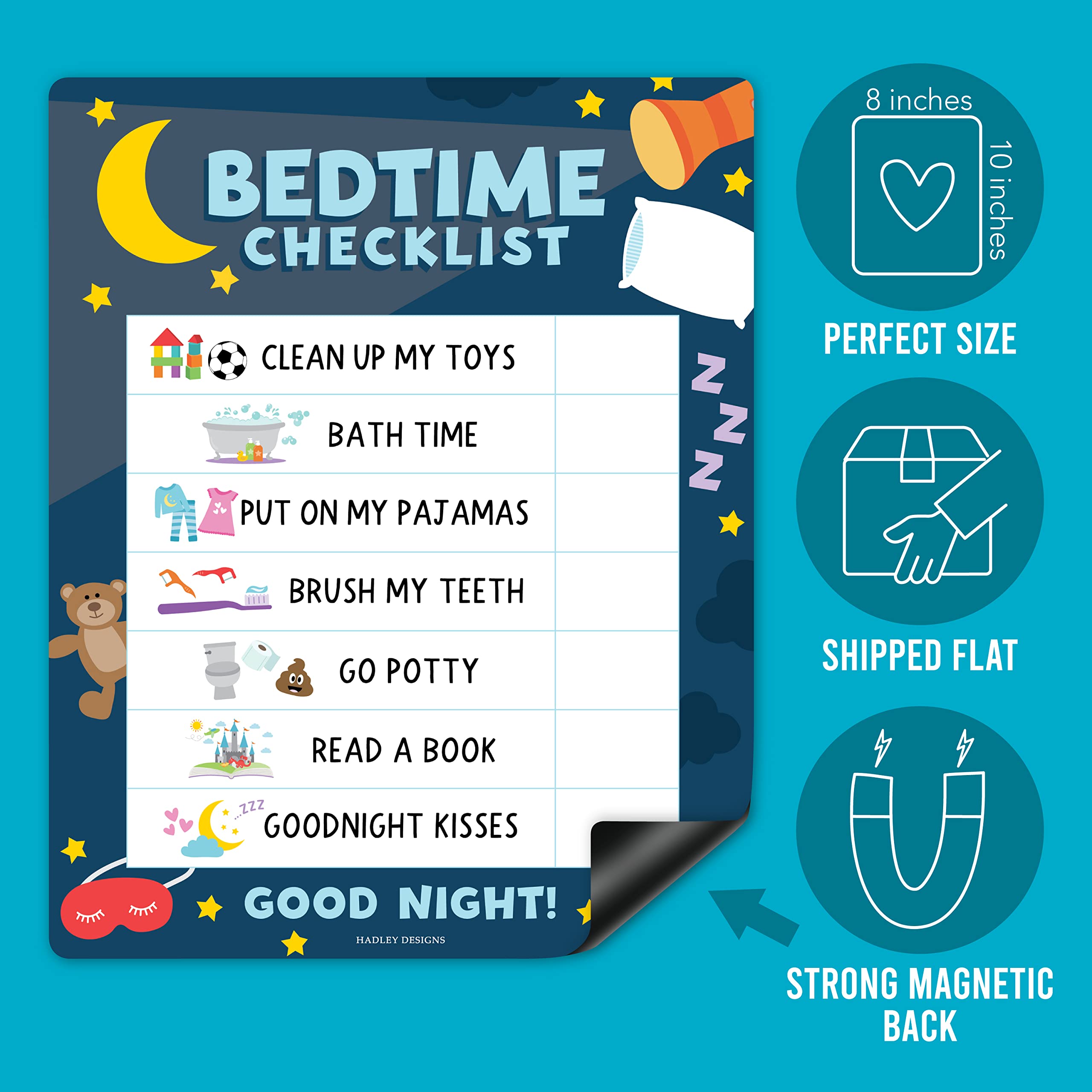 Magnetic Morning And Bedtime Routine Chart For Kids Customizable ...