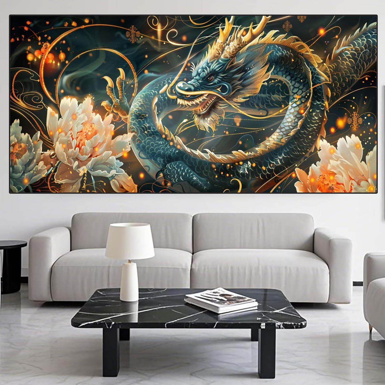 Dragon Diamond Art Flower Diamond Painting Arts and Crafts dla dorosłych, zestawy do malowania diamentami 5D, dorosłych, Crysta, haft krzyżykowy, zestaw do haftowania dla początkujących, dekoracja