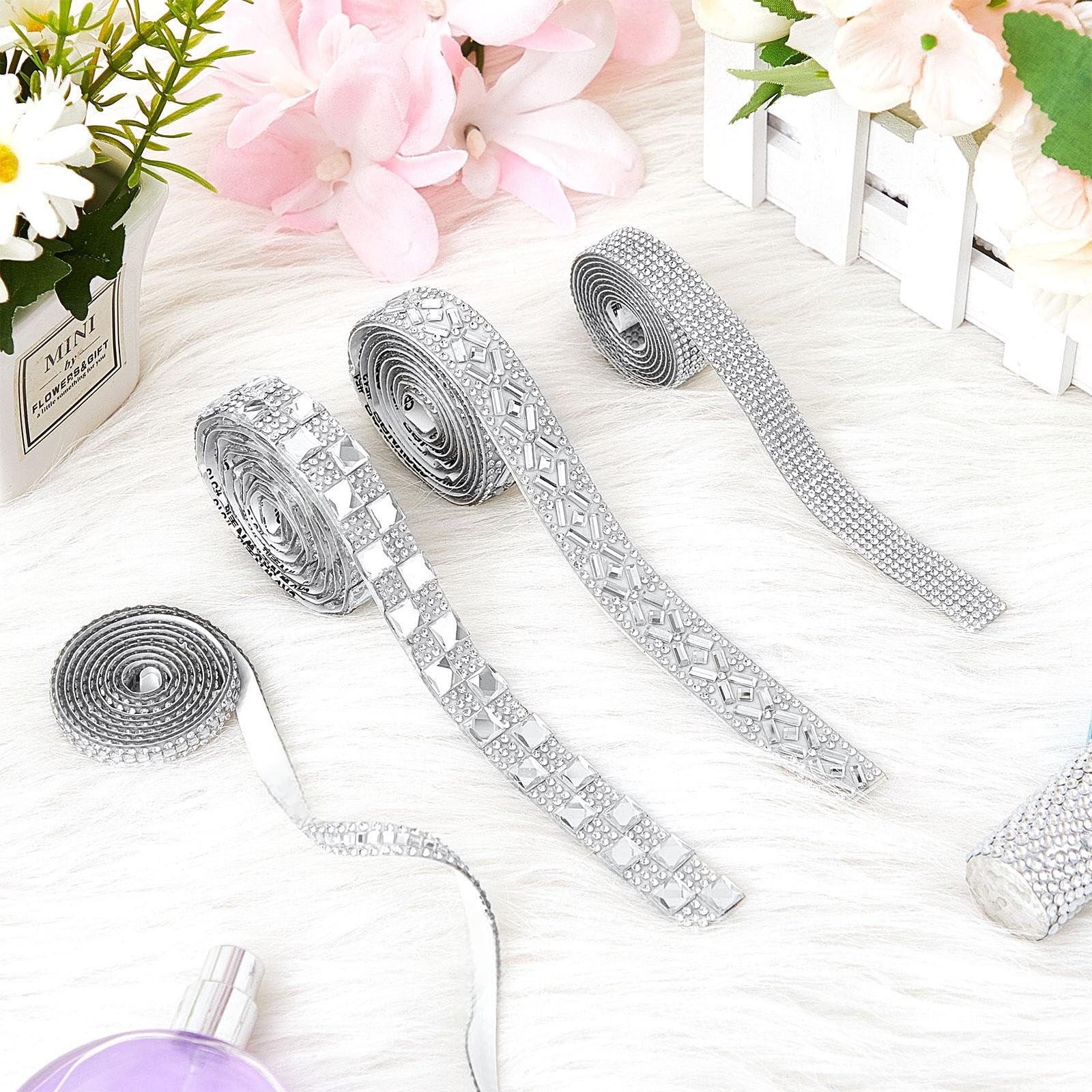 Snapklik.com : Juexica 4 Yards Self Adhesive Rhinestone Ribbons 4 ...