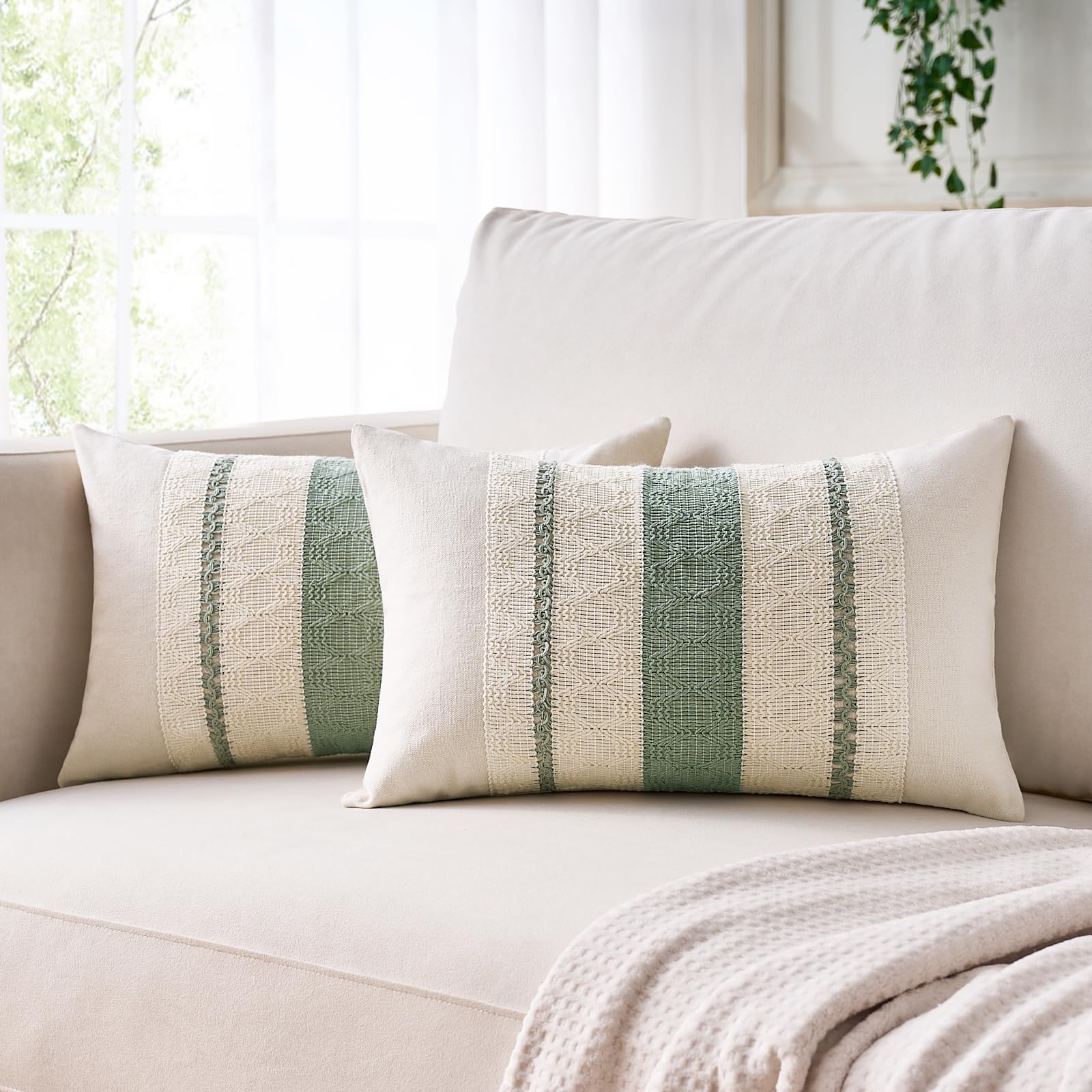 Set 4 fodere per cuscino 45x45 cm, motivo blu anatra e foglia oro, 18x18 cm, divano soggiorno, federa da giardino per esterno | Leroy Merlin