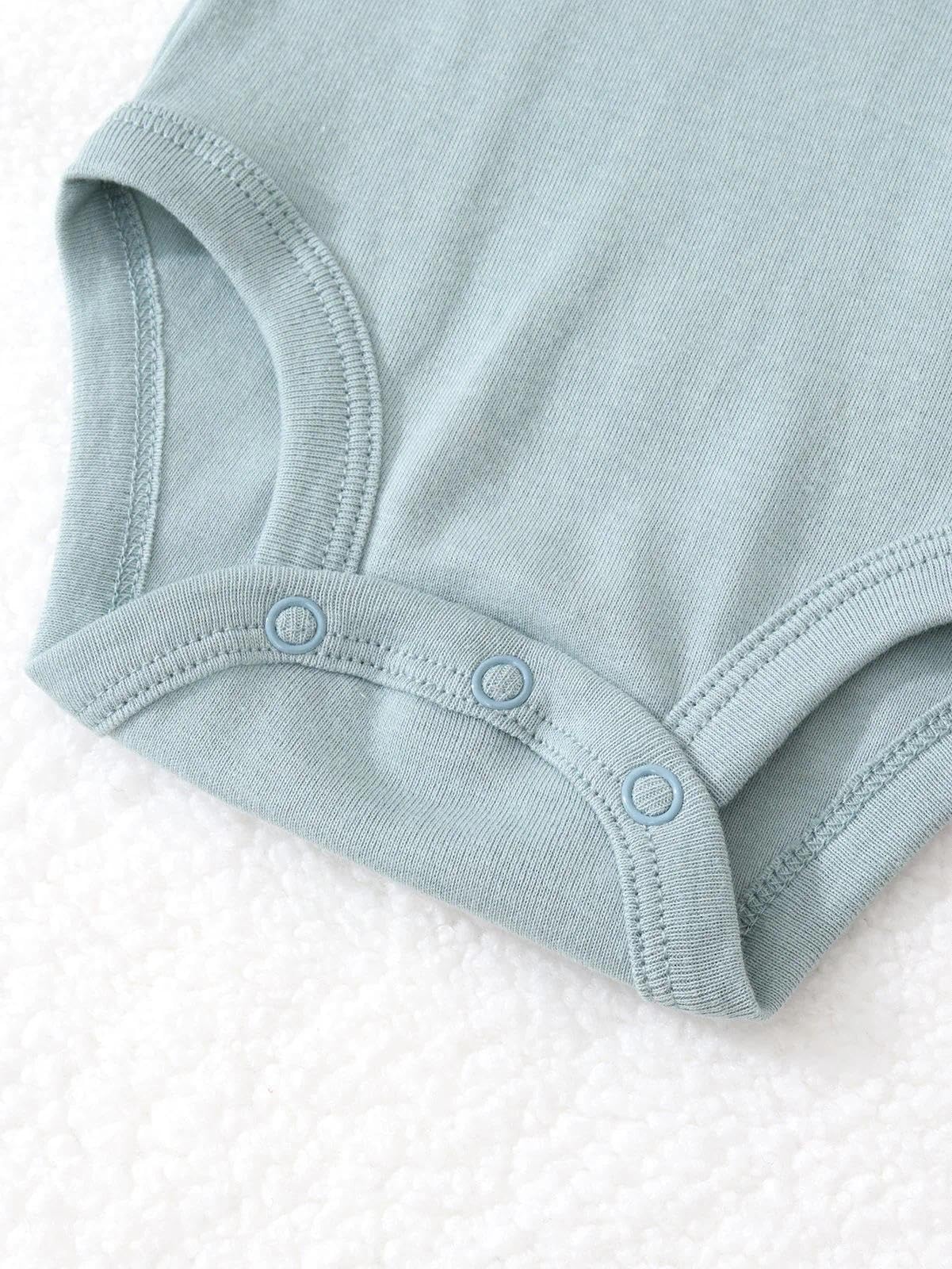 Body de manga corta para bebé, cuello redondo, de algodón, entrepierna a presión, unisex, para niño y niña, traje completo para gatear — view 6