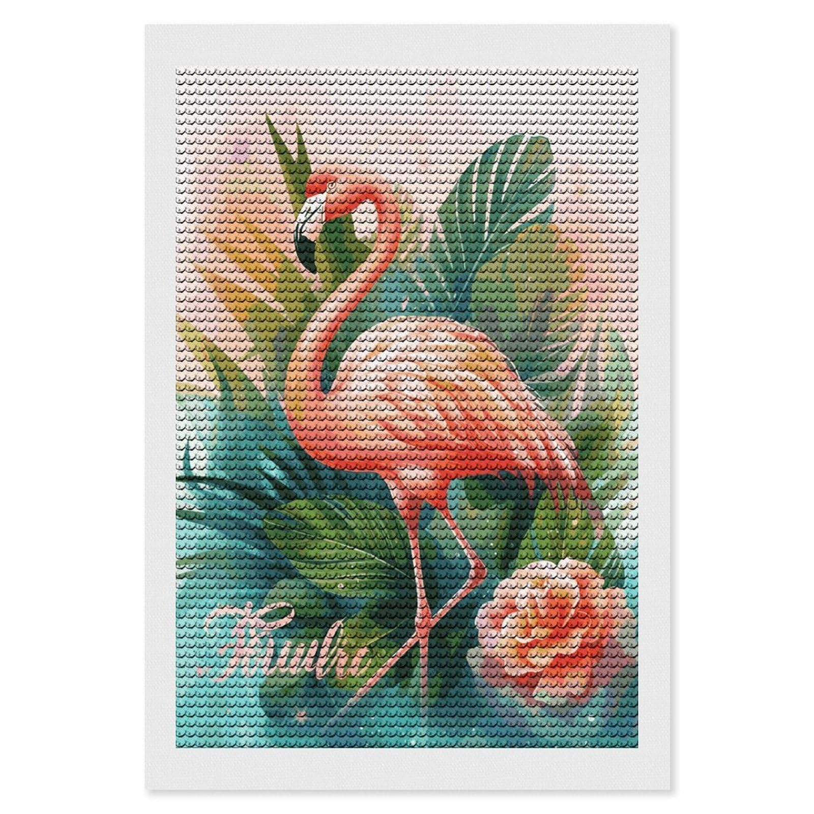 LDGSUPH Tropical Flamingo Diamond Painting Kits for Adults Paint with Diamond Pictures Art DIY Full Drill Diamond Dots Painting Personalized Diamond Photo for Home Wall Decor Gift 8"x12"
