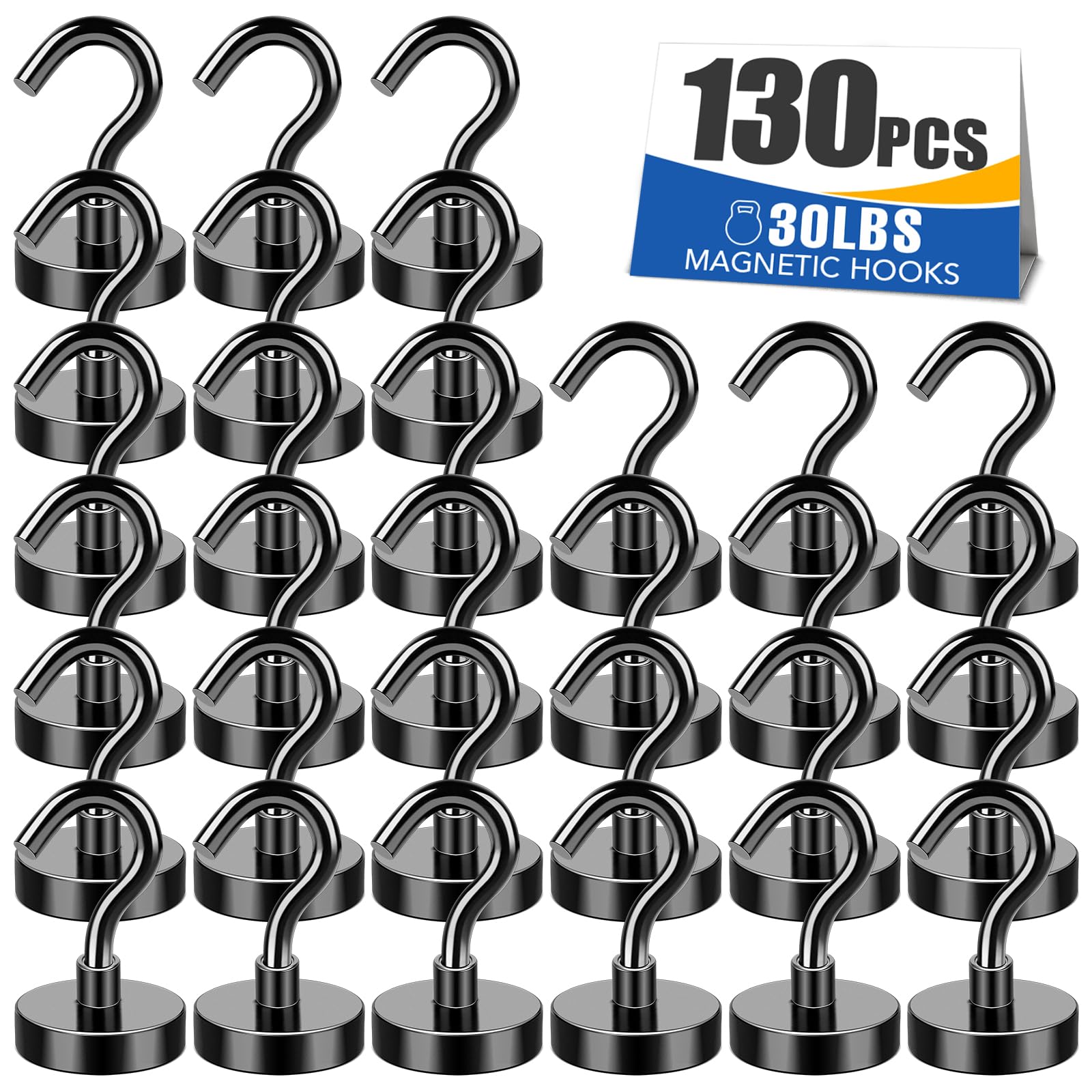 MIKEDE Magnetic Hooks Heavy Duty, 25Lbs Strong Rare Earth Neodymium Magnets With Hooks For Hanging, Magnetic Hanger Strong Cruise Hooks For Kitchen, Home, Workplace, Office&Garage, Pack Of 6, Silver — Amazon image 10