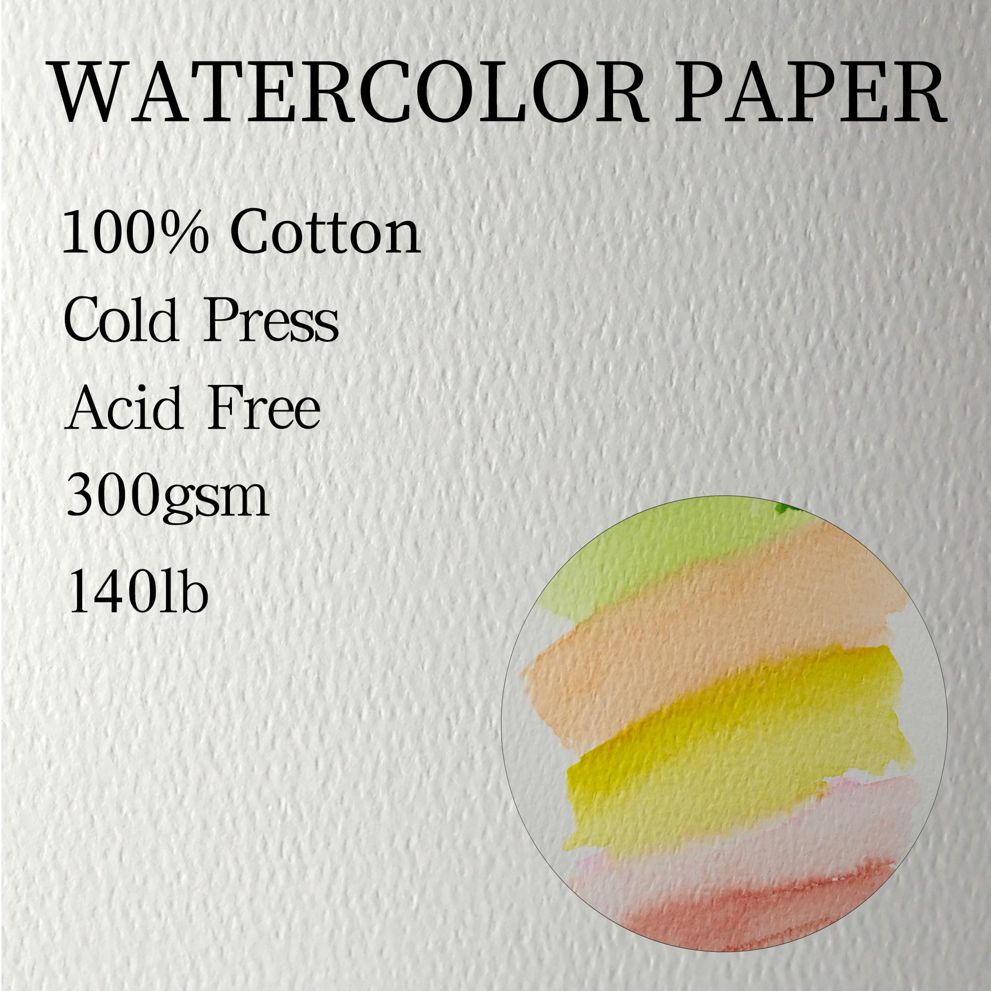 CuppaClip Carnet de croquis aquarelle en coton presse à froid avec poche intérieure - 300 g/m² - 63,5 kg (vert, 29,7 x 21,1 cm)