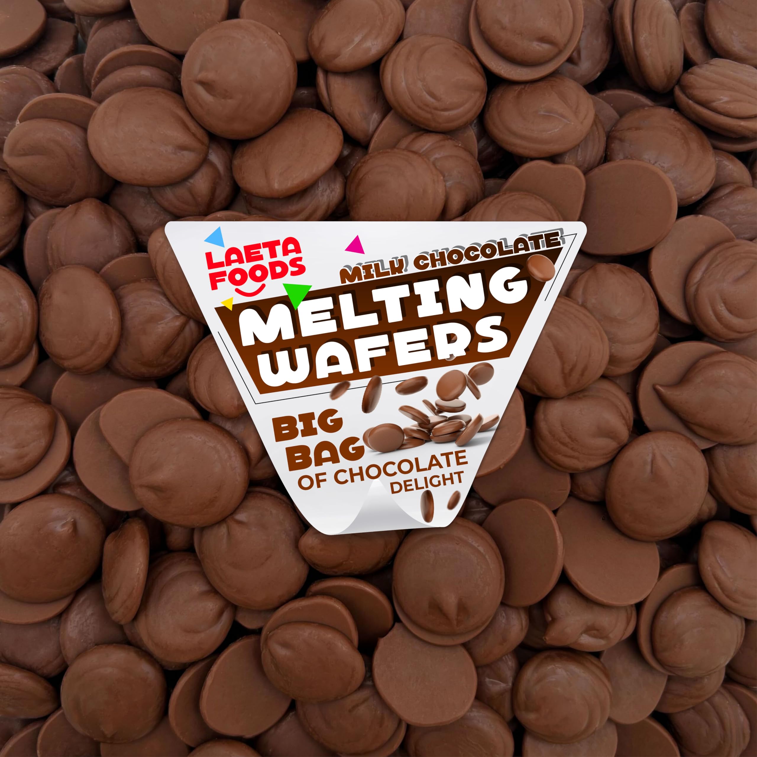 LAETAFOODMerckens Milk Chocolate Melting Wafers Buttons Baking Candy (2.5 Pound Bag)