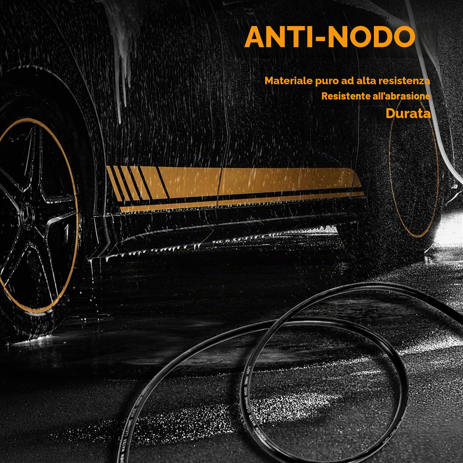 YUET 5M Tubo Flessibile ad alta Pressione per Kärcher K2 K3 K3 K4 K5 K6 K6 K7 idropulitrici,180Bar Quick Connect con Raccordi 60°C per Karcher Idropulitrice,Tubo di Ricambio