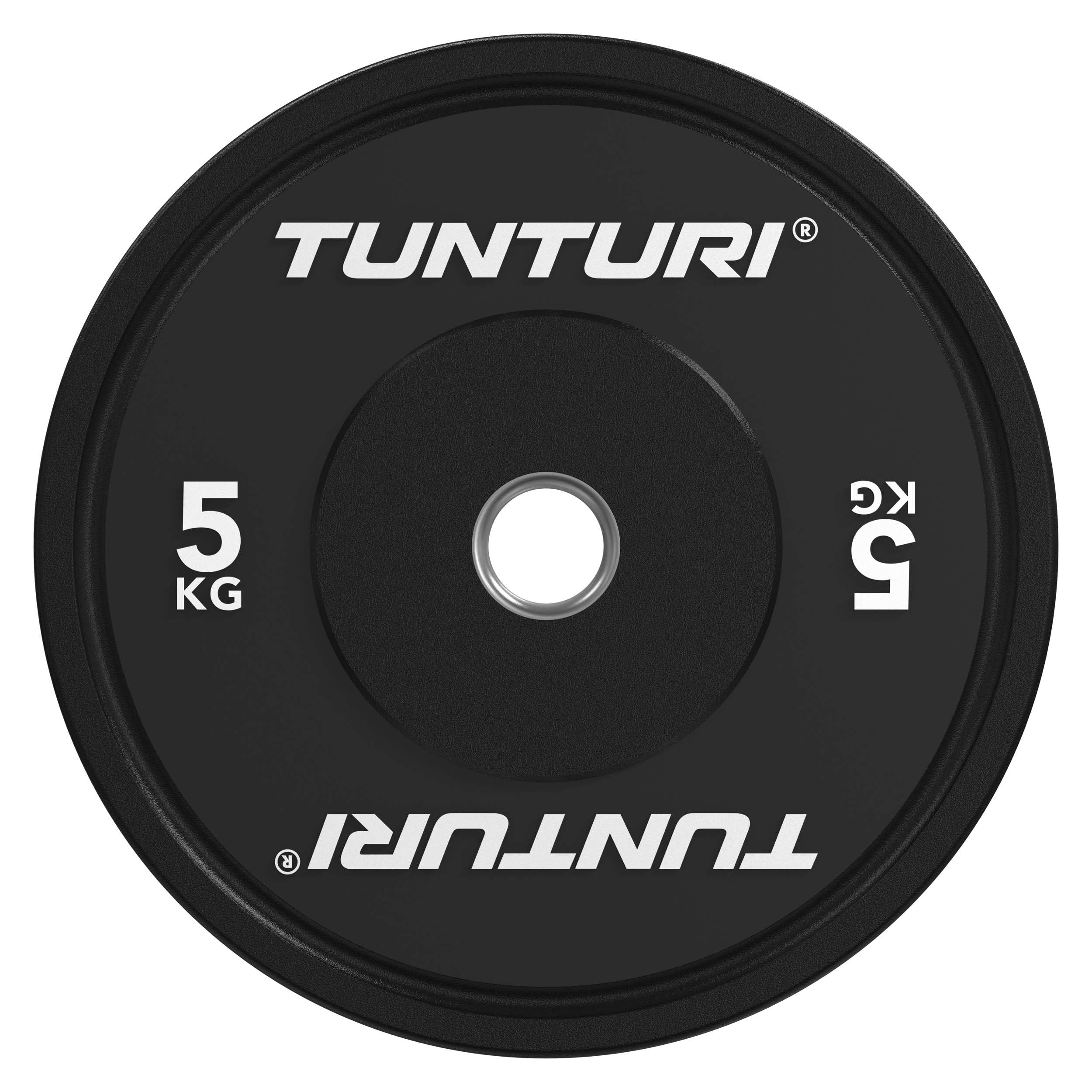 Tunturi Platinum bumper plates - Poids pour haltères - Disques d'haltères - 1x 10kg - Noir