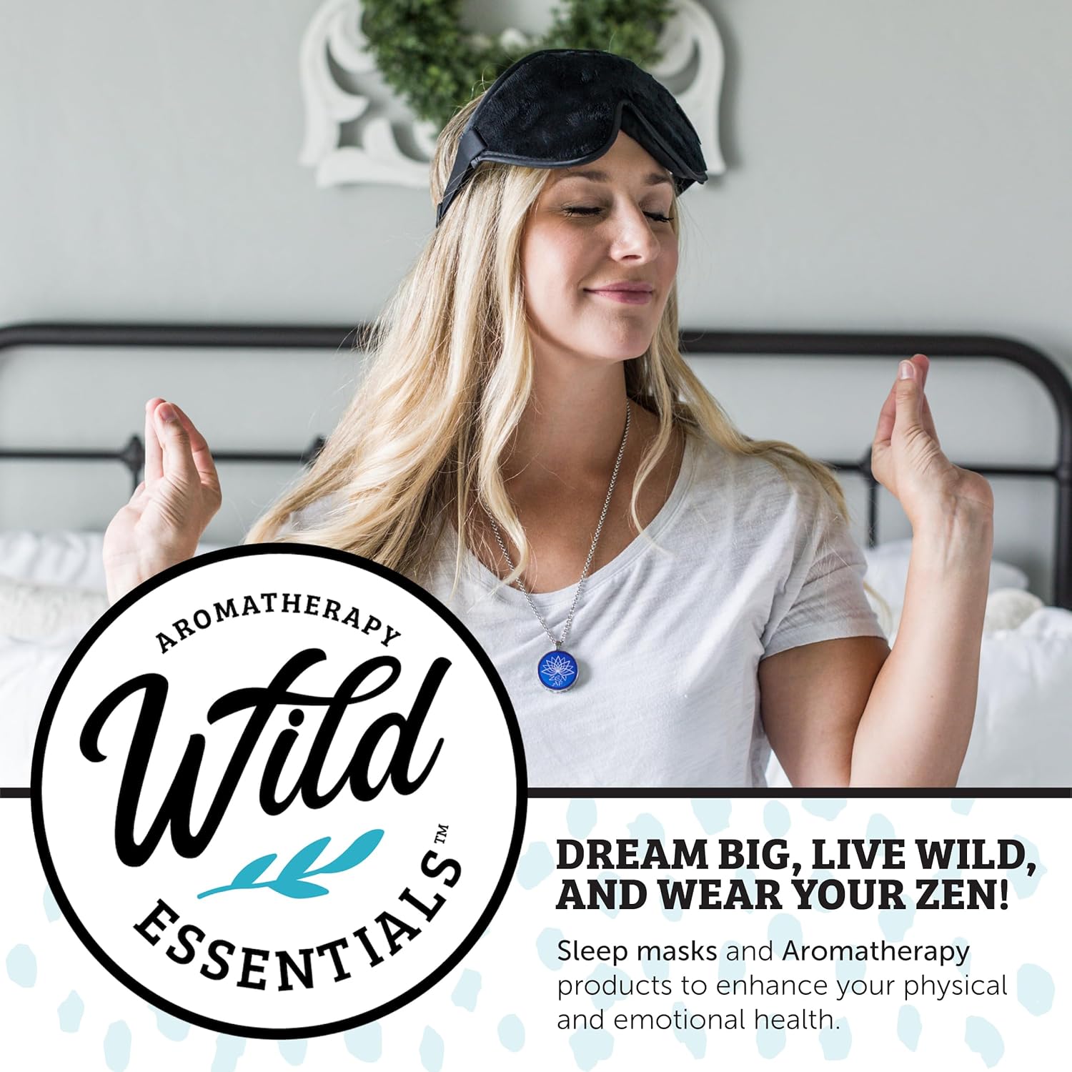 Wild Essentials Seashell Necklace Essential Oil Diffuser Kit with Lavender, Lemongrass, Peppermint, Orange Oils, 8 Refill Pads, Calming Aromatherapy Gift Set, Customizable, Perfume