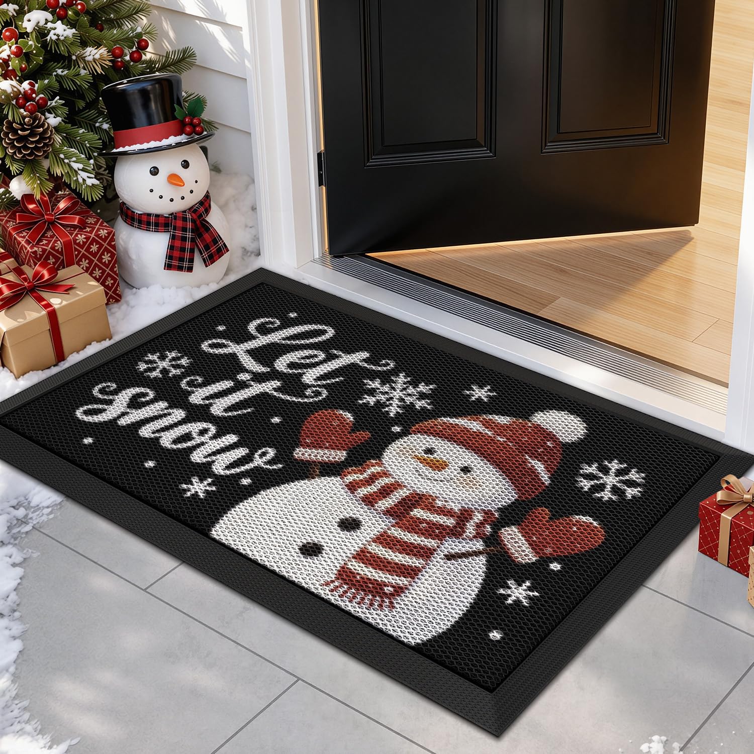LUMI Christmas Doormat, Welcome Door Mat for Indoor Outdoor, 80x120cm