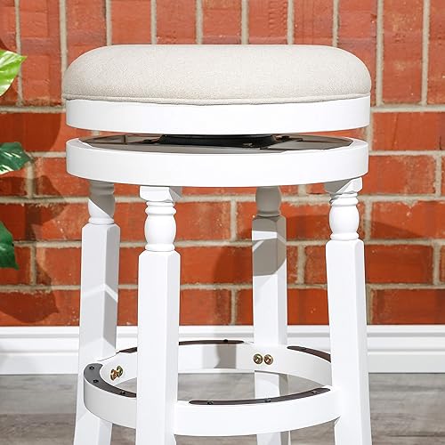 Miniatura 8 de DTY Indoor Living Palmer Lake - Taburete giratorio de 24 pulgadas, altura de mostrador, gris desgastado, asiento de carbón