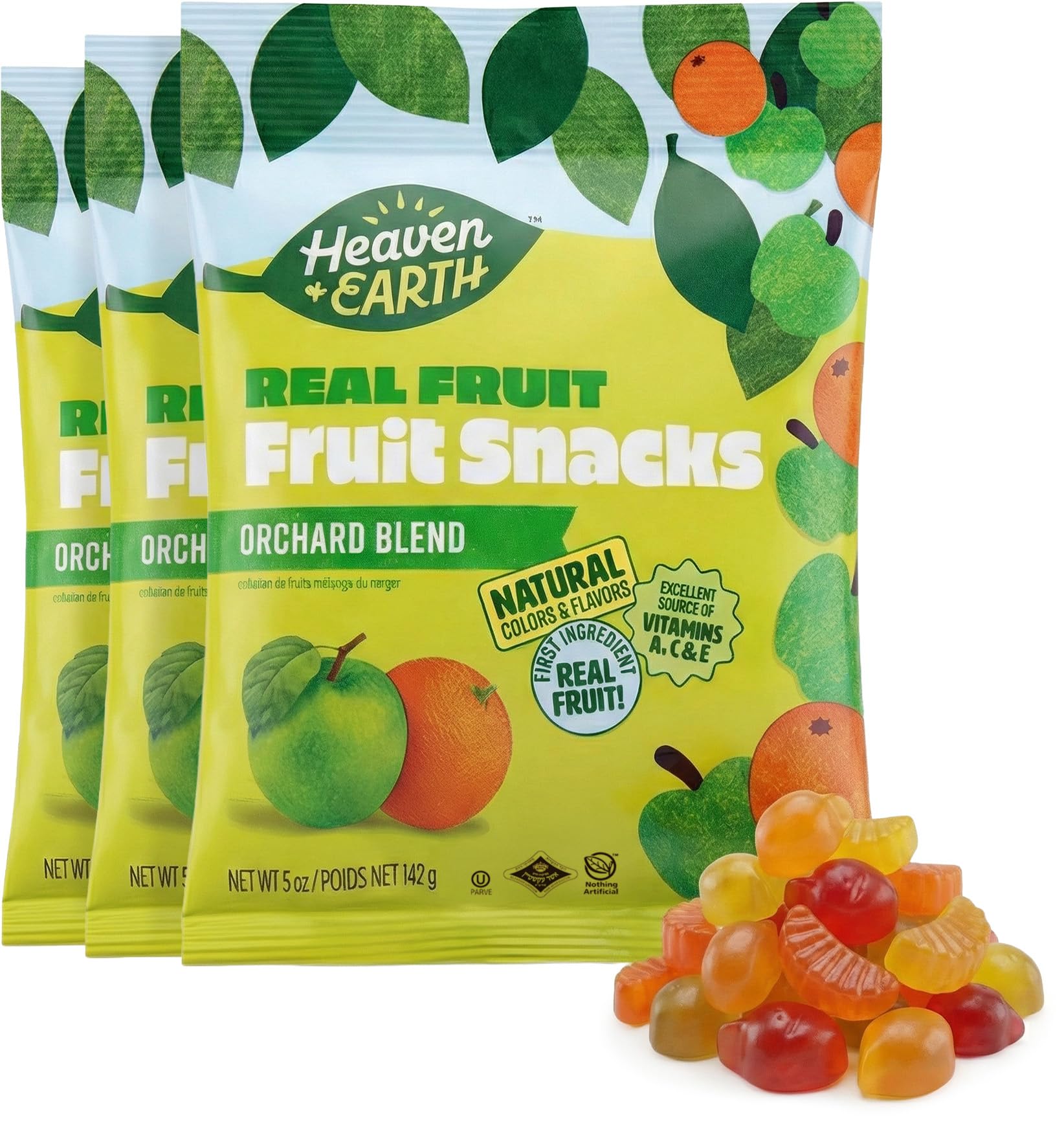 Amazon.com: Heaven & Earth Fruit Snacks, Orchard Blend, 5 oz (3