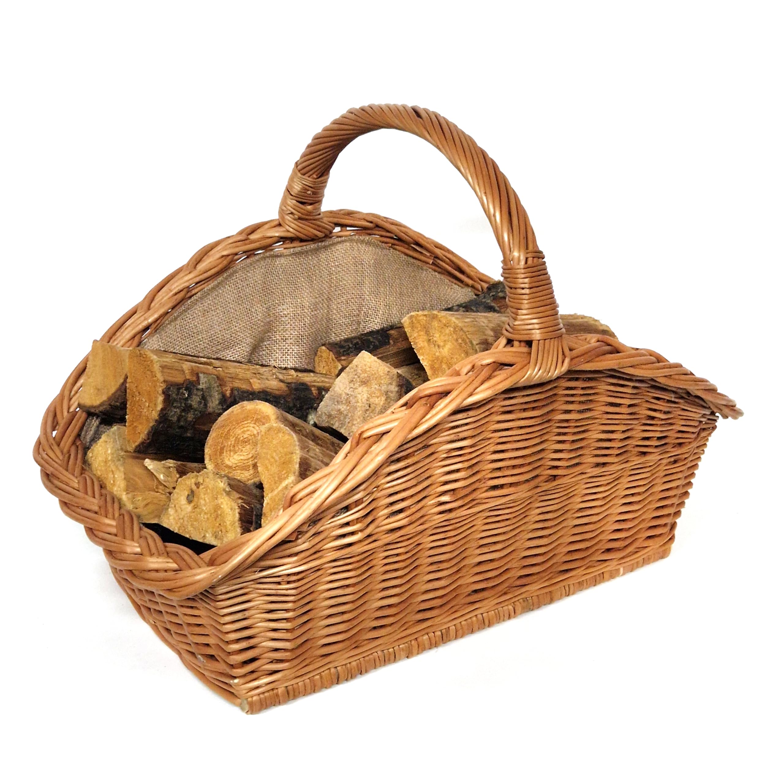 Tigana - Kaminkorb Holzkorb Kaminholzkorb aus Weide mit Jute (Art. 90280-Natur)
