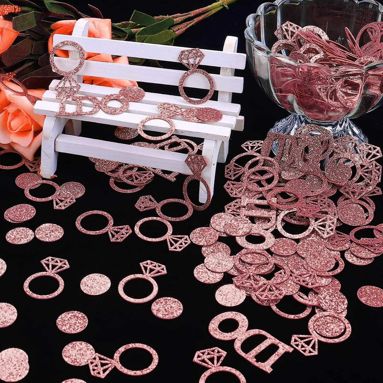 Women Sun Protection Shirt Rose Gold Wedding Confetti - 100pcs Diamond Ring  \u0026 I Do Scatter Rose Gold Table Scatter, image size:1600x1600